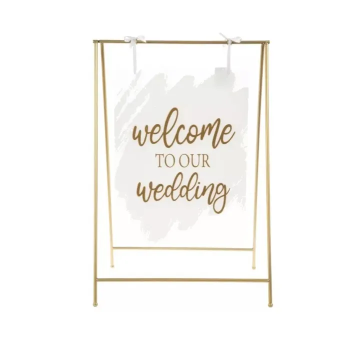 Hanging Welcome Sign - Gold Frame 