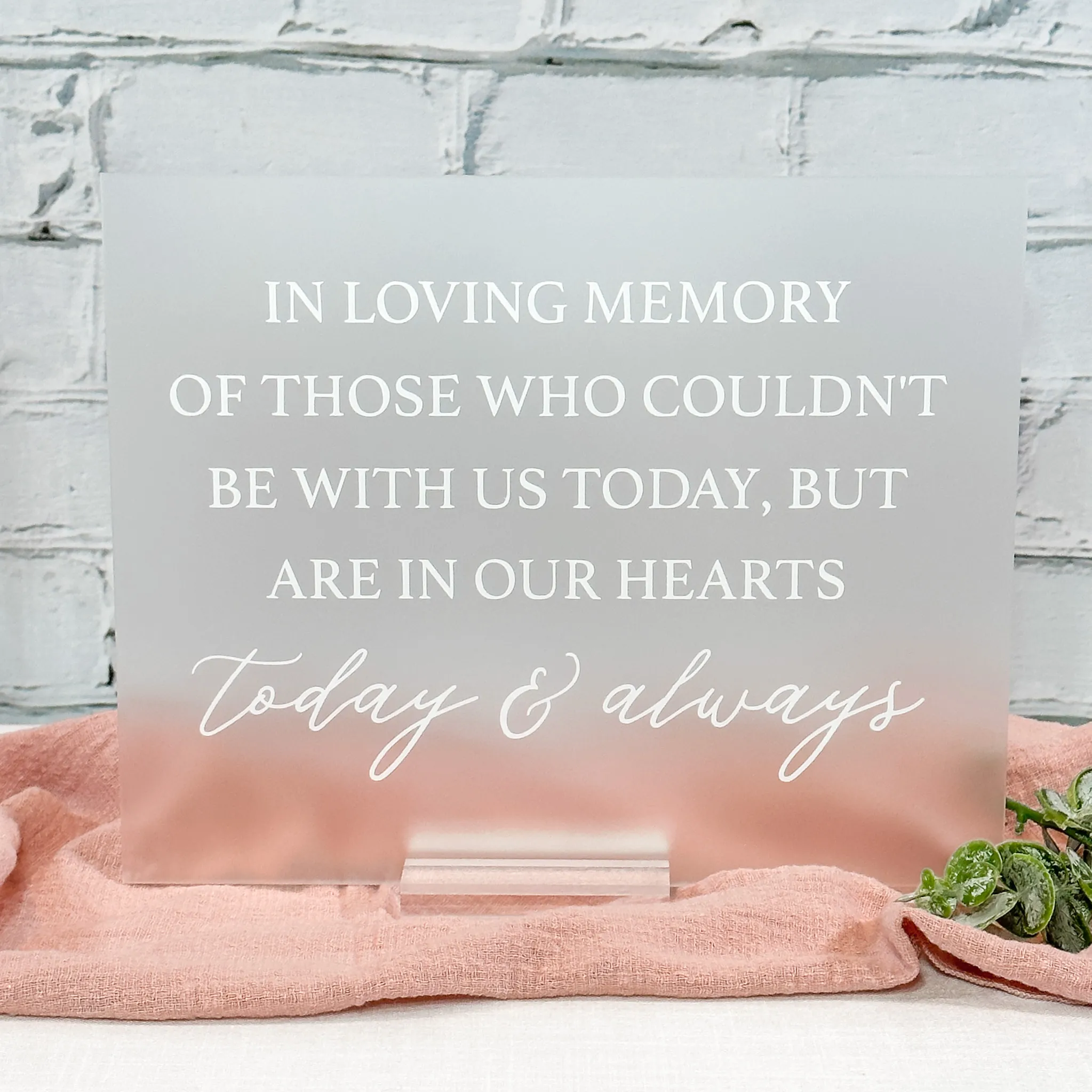 Memorial Acrylic Sign (Milan) - Frosted/White