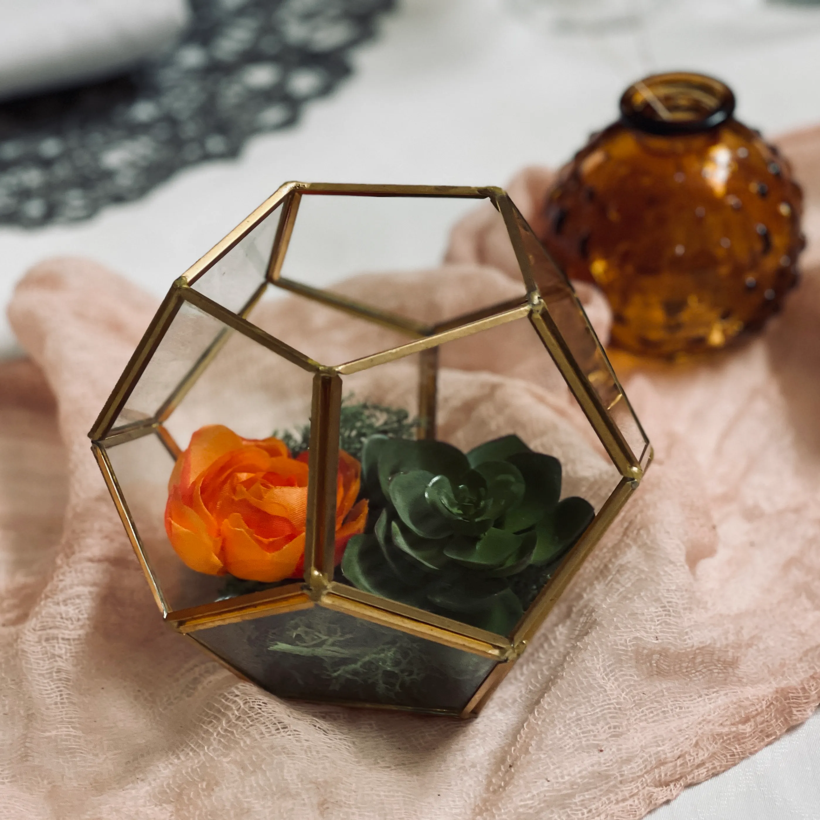 Gold & Glass Terrariums - Assorted
