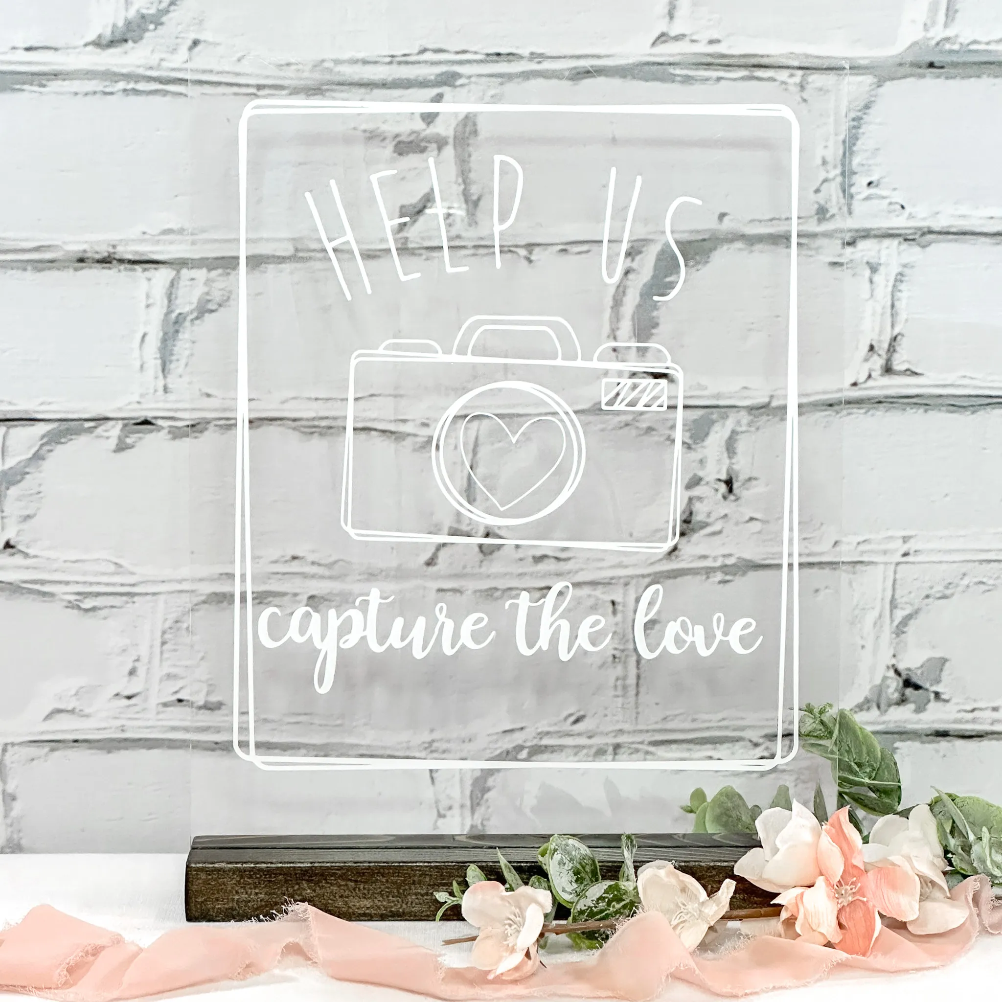 Hashtag Acrylic Sign (Windsor) - Clear/White