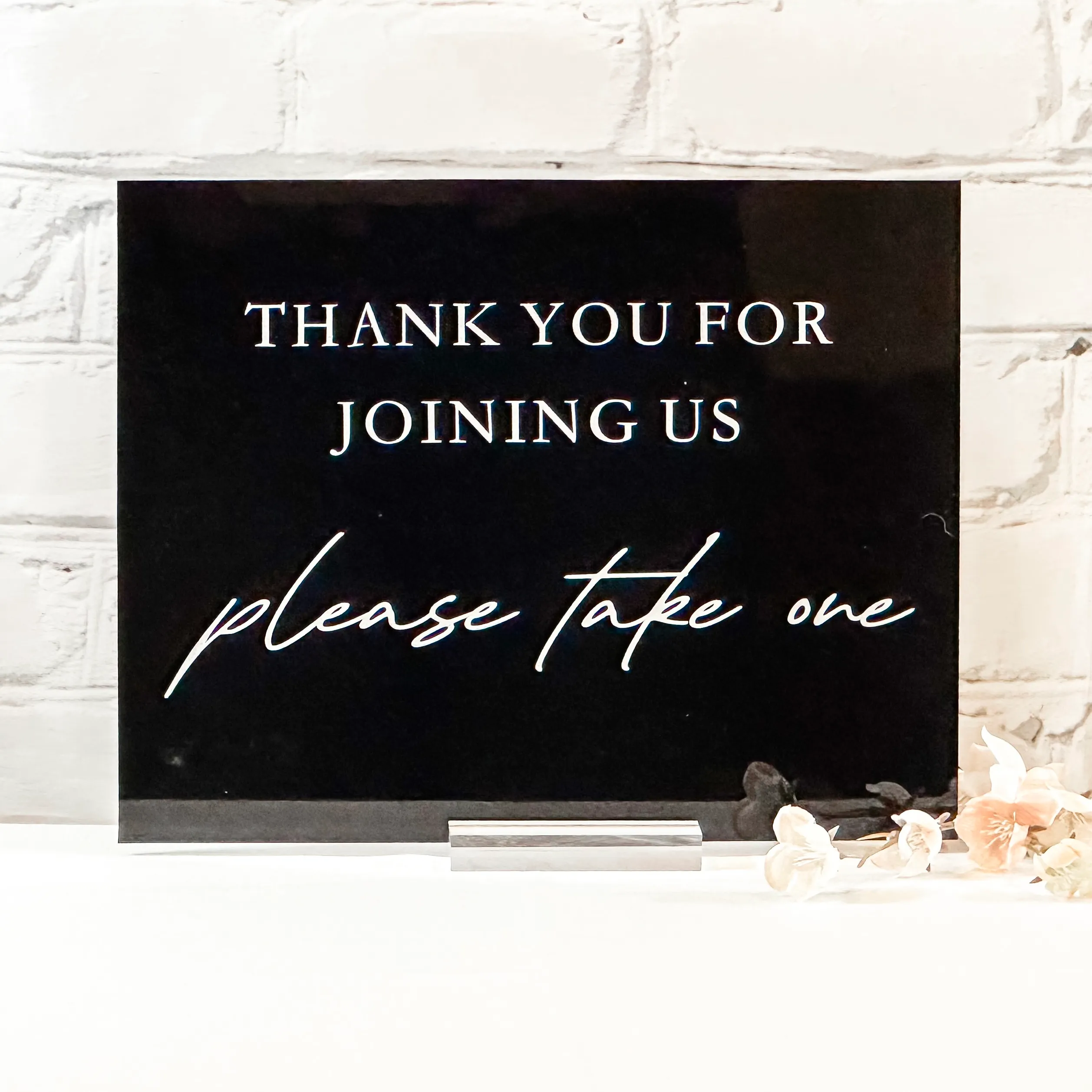 Please Take One Acrylic Sign (Rome) - Black/White