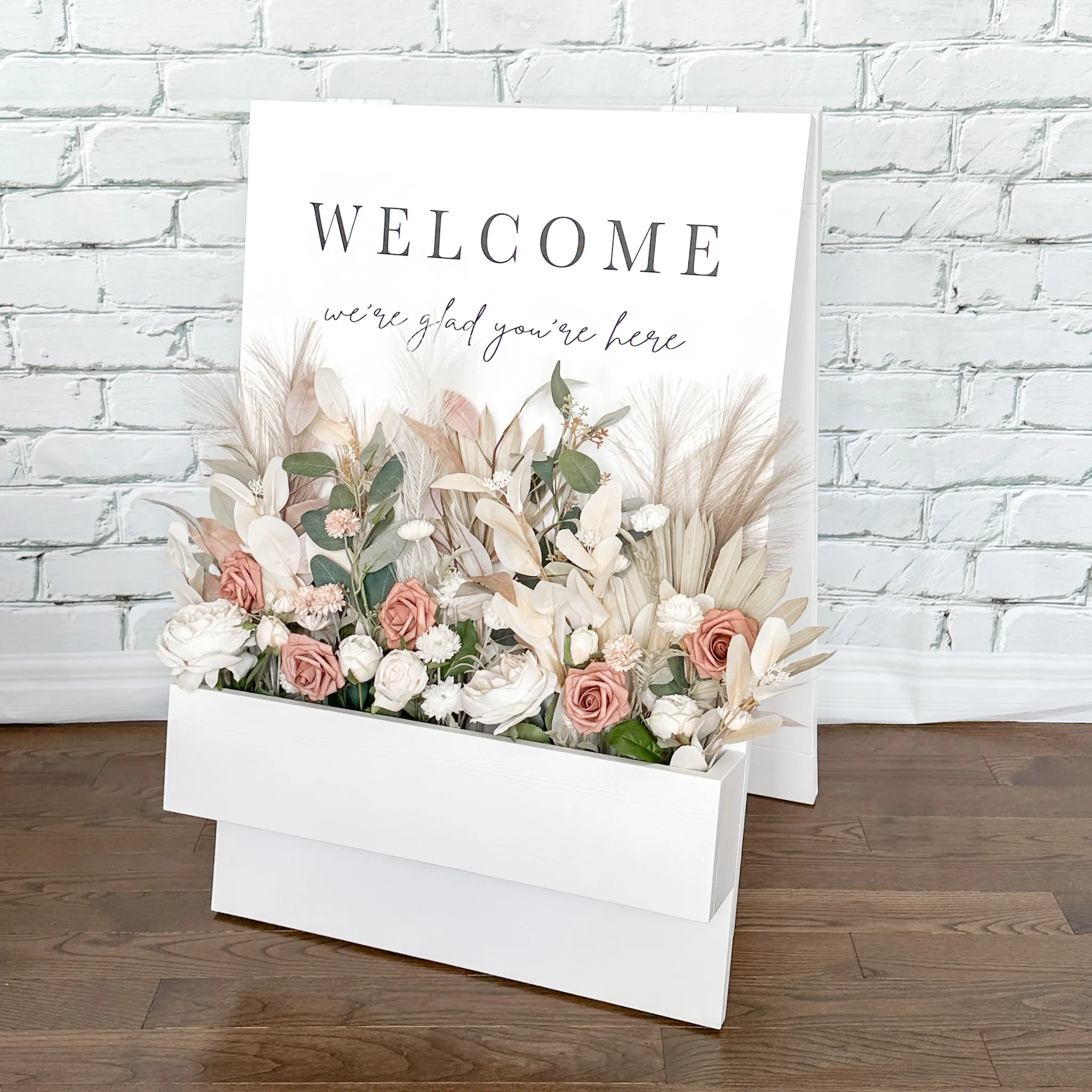 Flower Box Welcome Sign - Boho