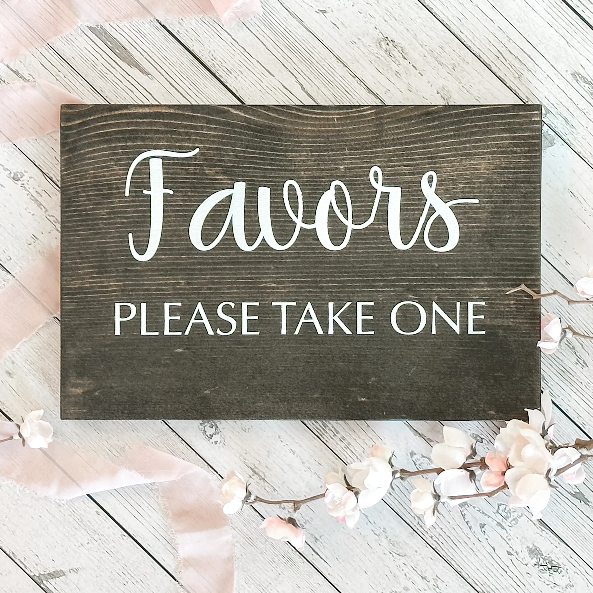 Favors Wood Sign (Geneva) - Dark