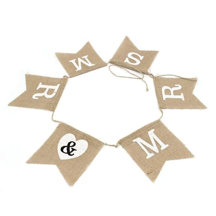 Mr & Mrs Burlap Banner