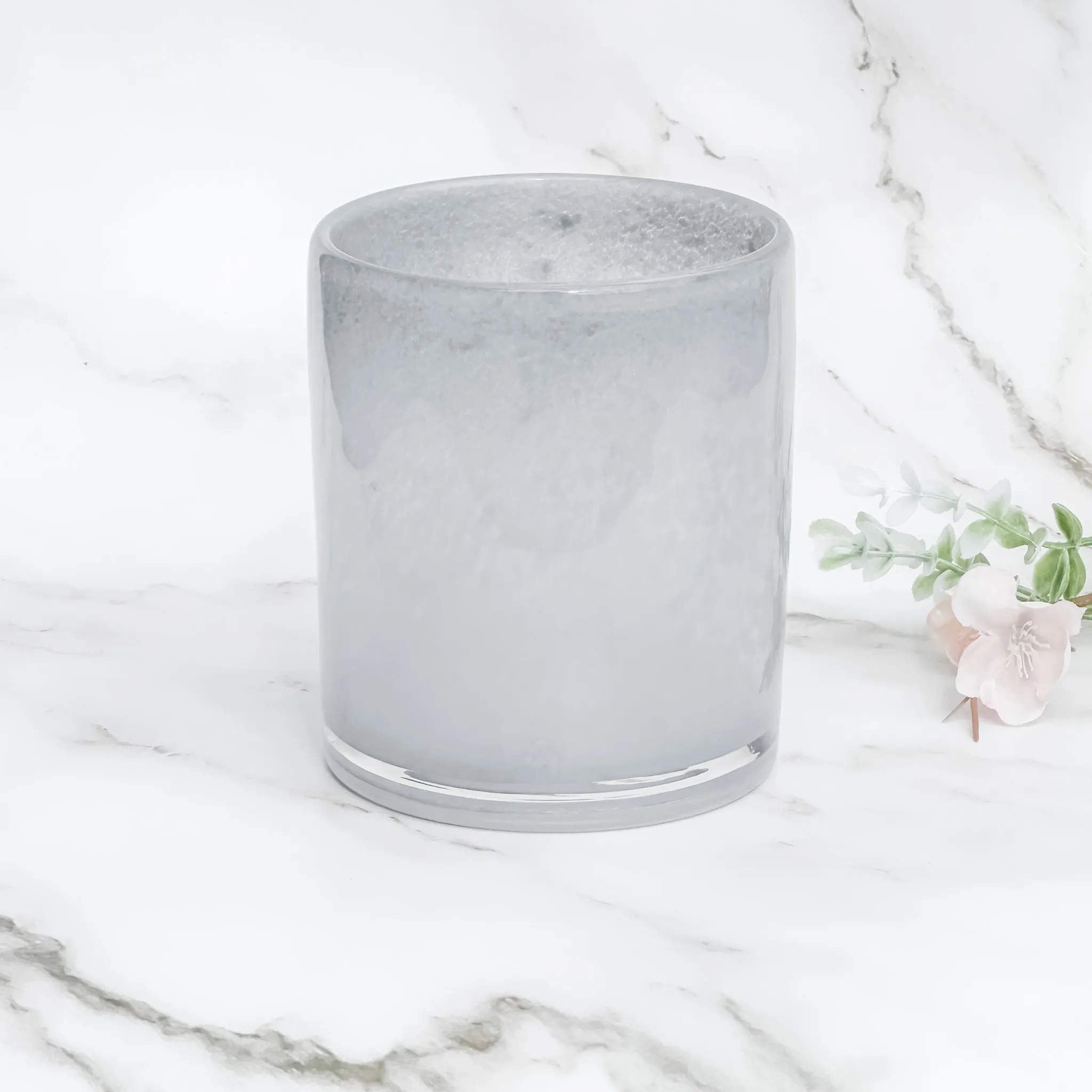 Smoky Blown Glass Candle Holders