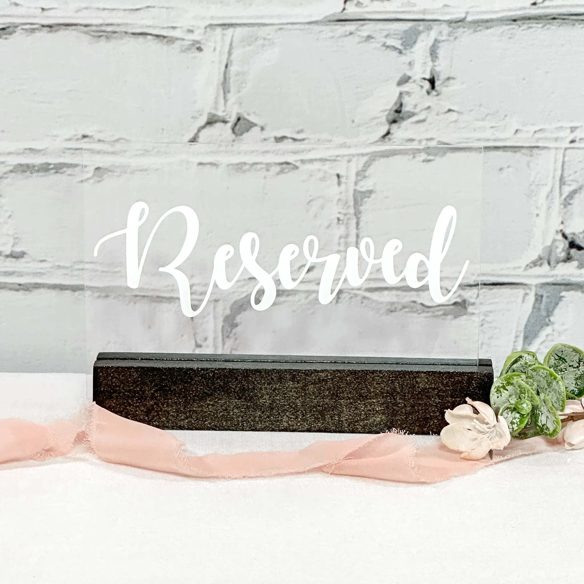 Reserved Acrylic Sign (Windsor) - Clear/White