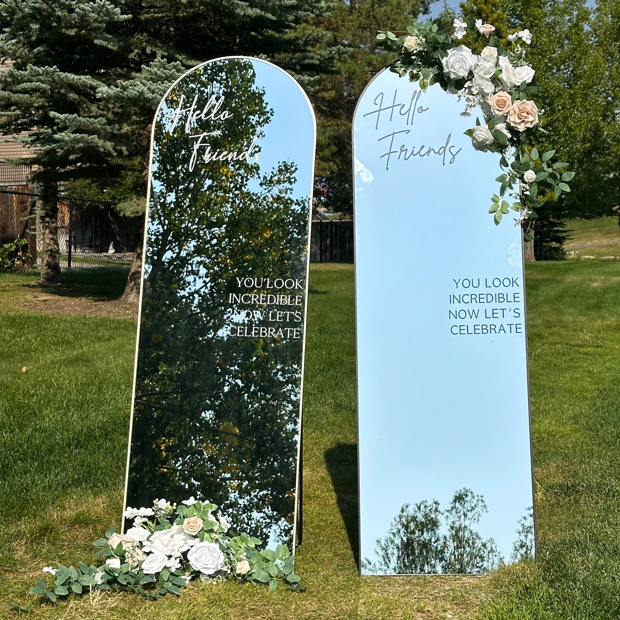 Standing Arch Mirror - "Hello Friends"