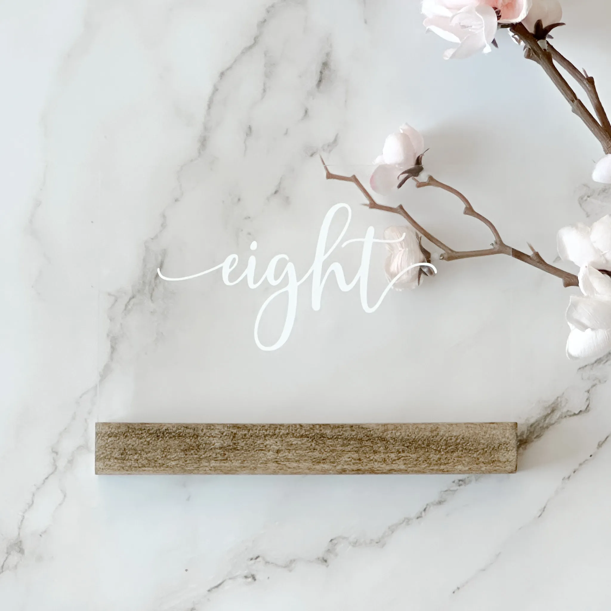 Acrylic Table Numbers (Aspen) - Clear/White