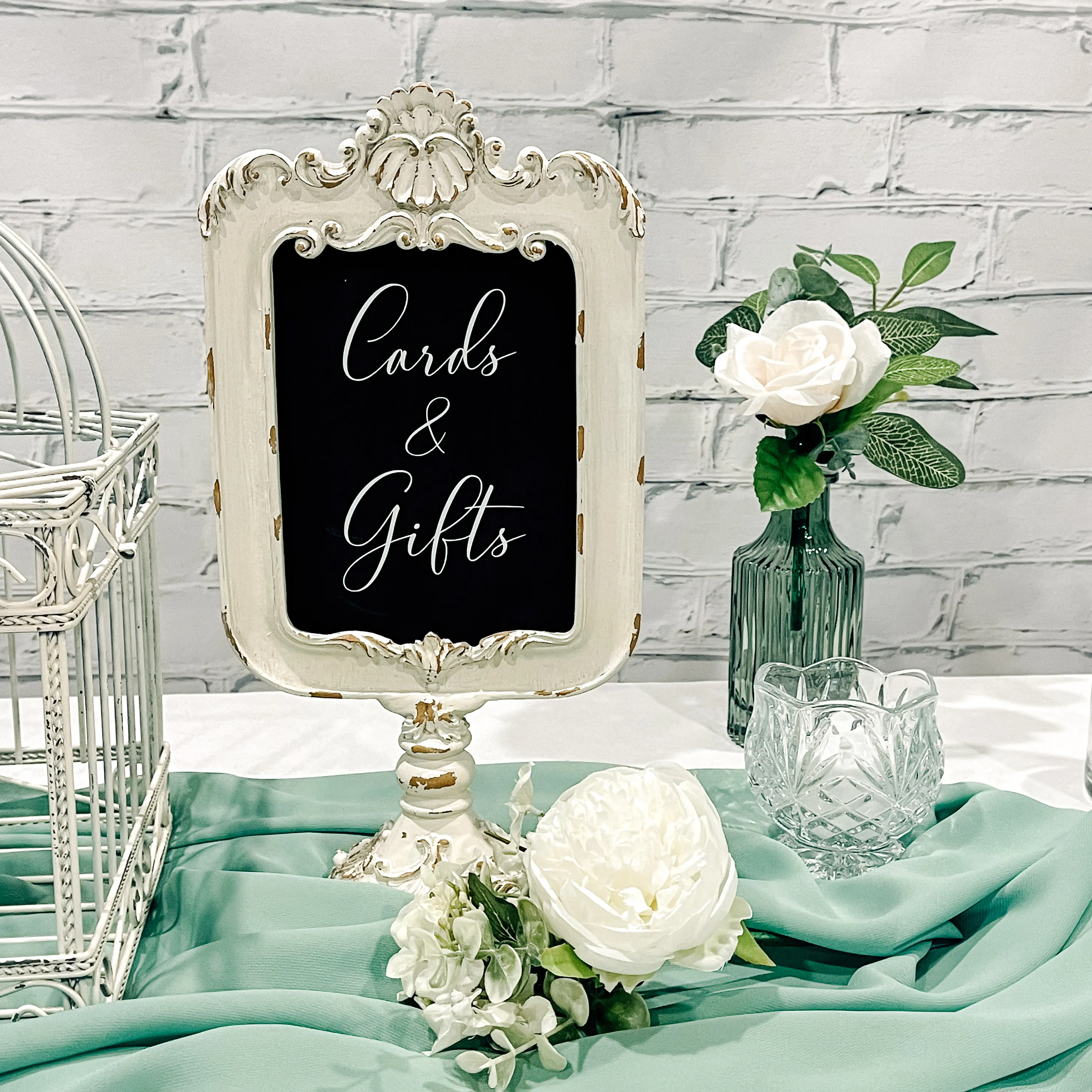 Cards & Gifts Sign - White Standing