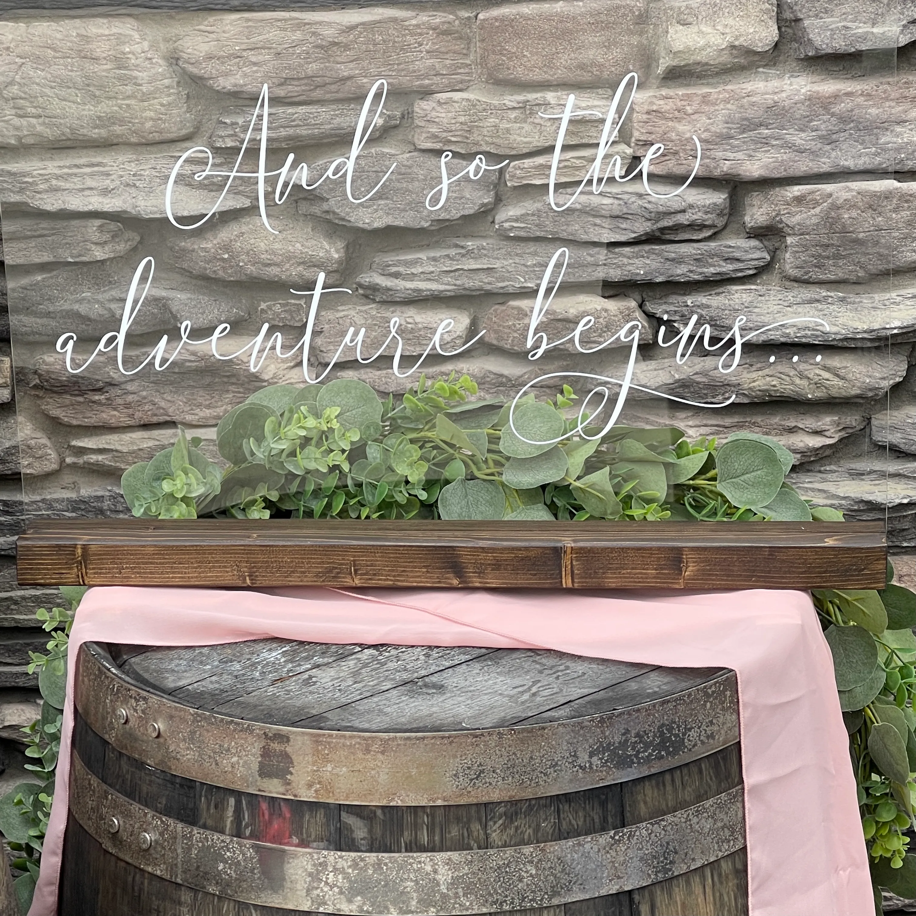 The Adventure Begins Acrylic Sign