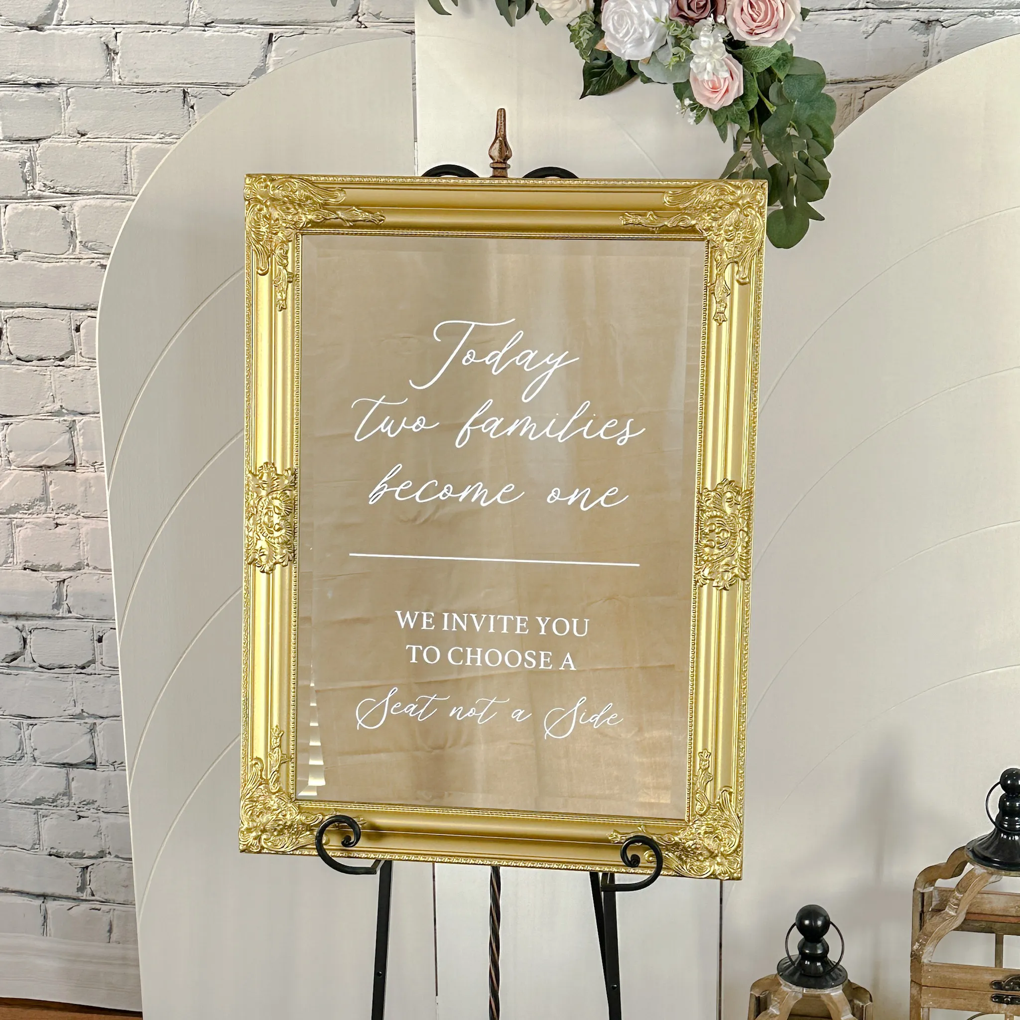 Large Choose A Seat - Gold Mirror Sign