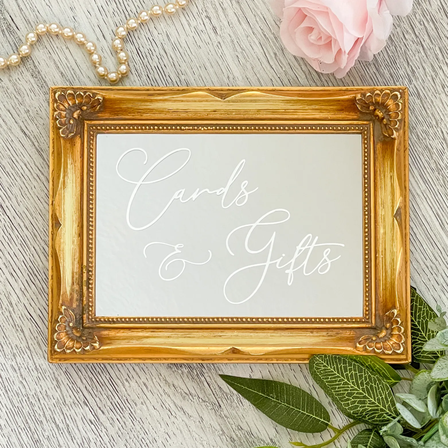 Cards & Gifts Sign - Gold Mirror