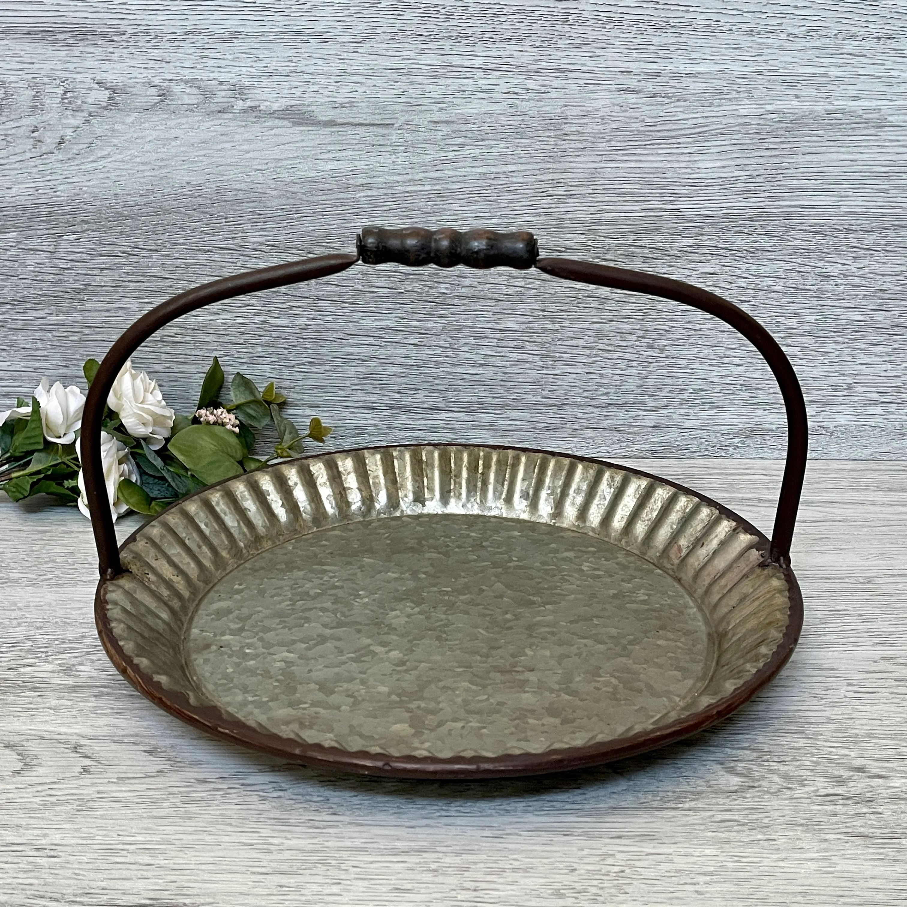 Galvanized Tray (Wood Handle)