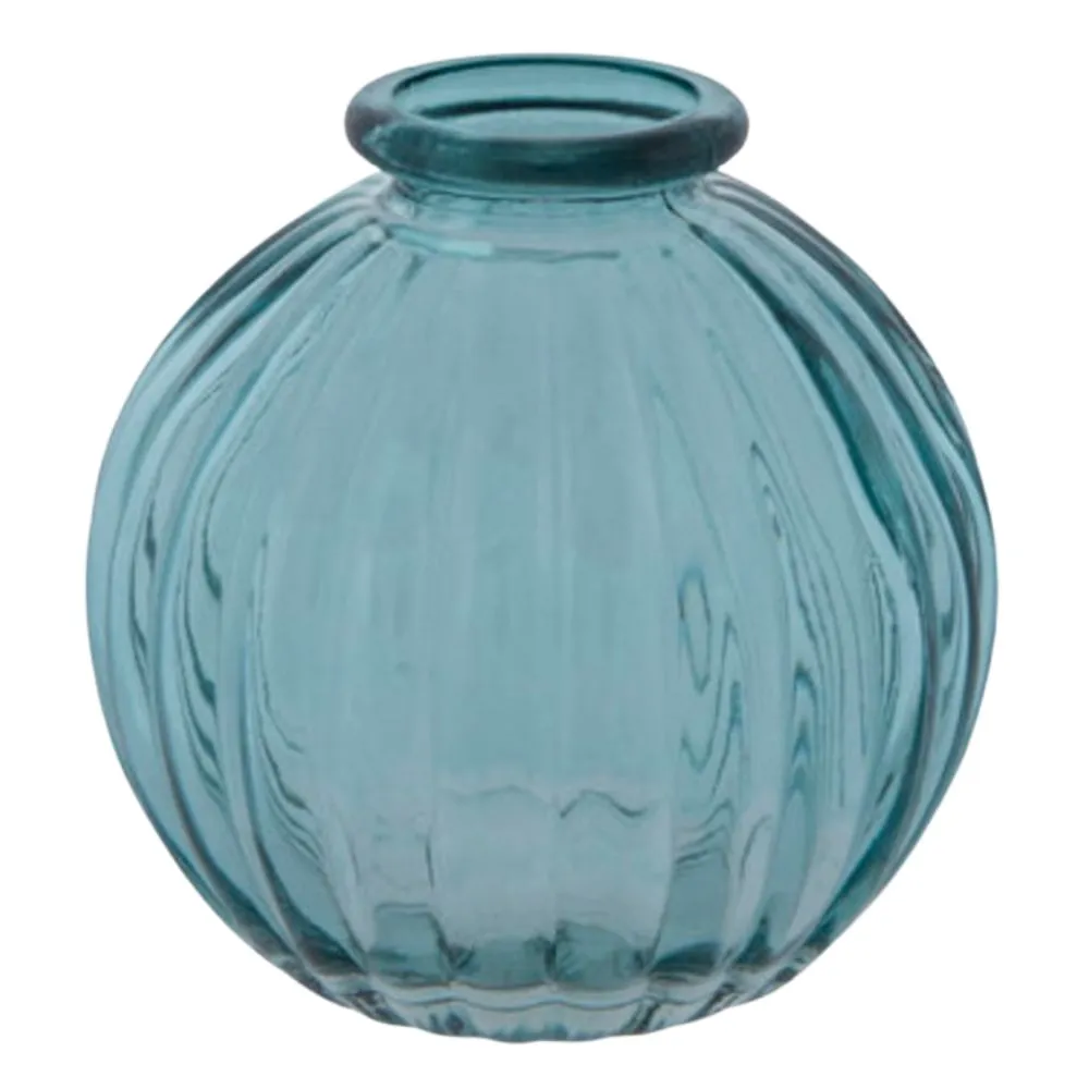 Blue Round Glass Vases