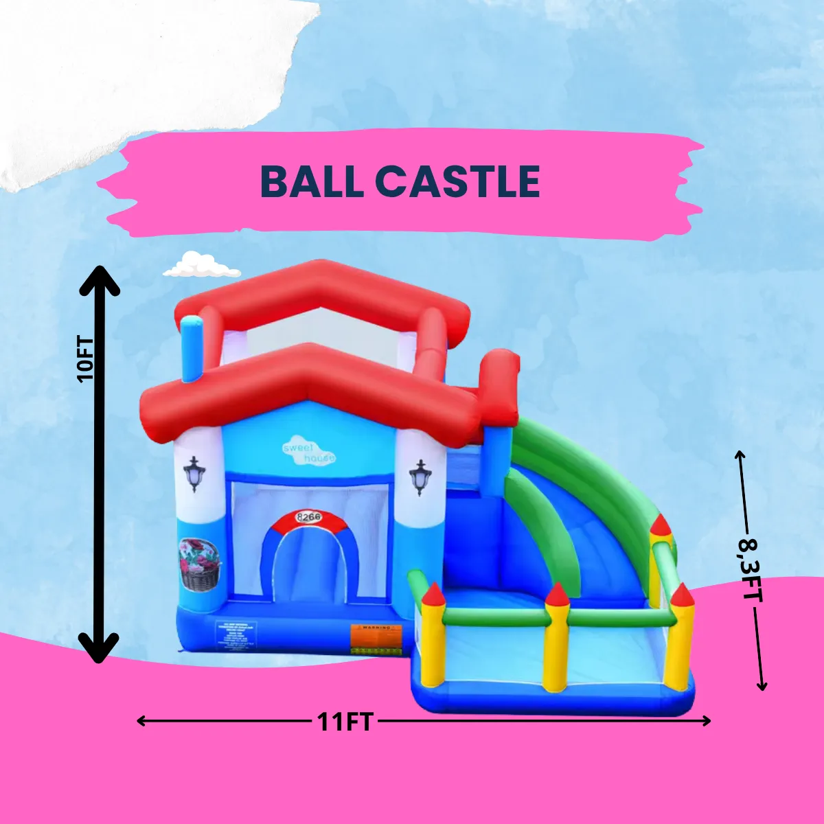 BALL CASTLE - Full day Bounce House Rental