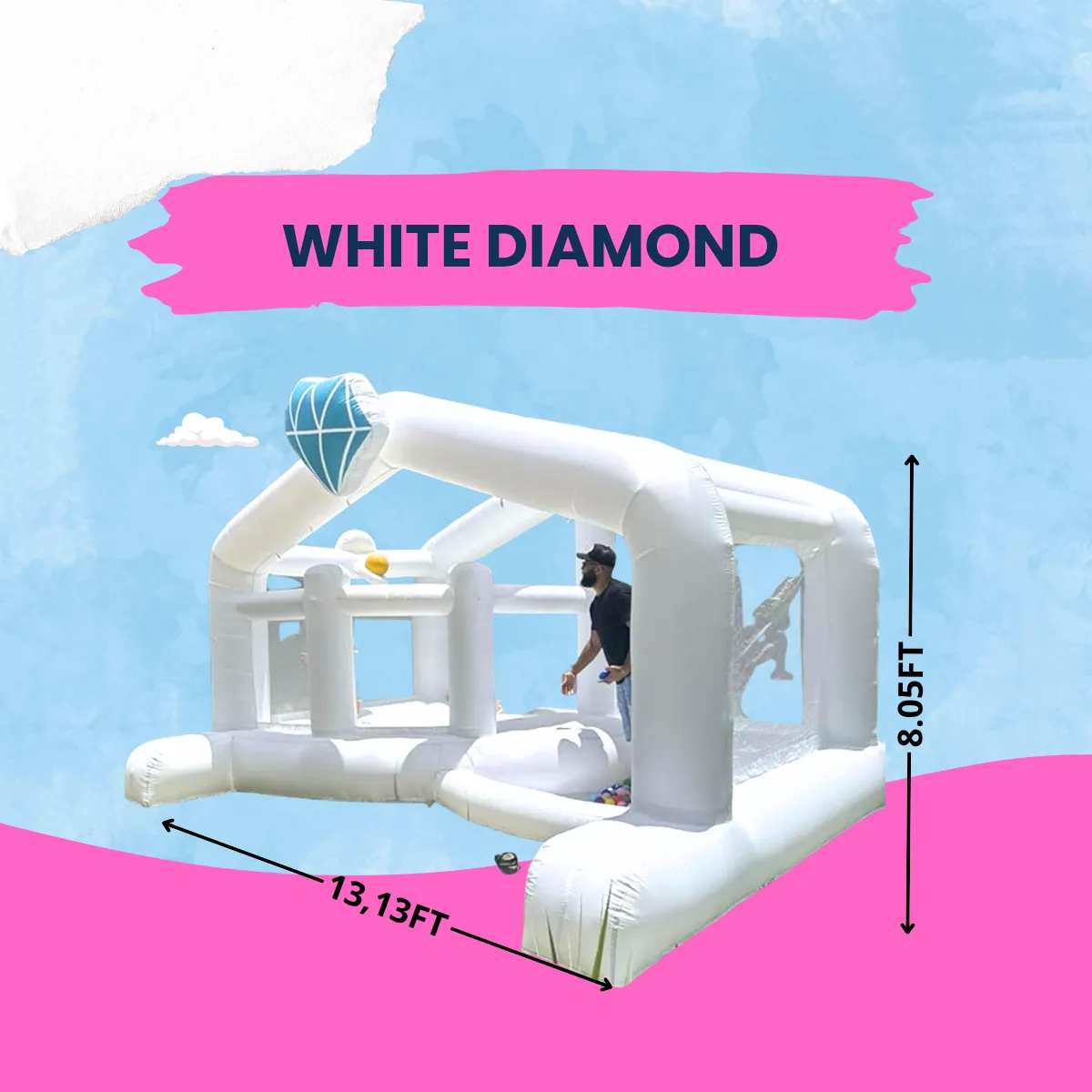 WHITE DIAMOND - 24h Bounce House Rental