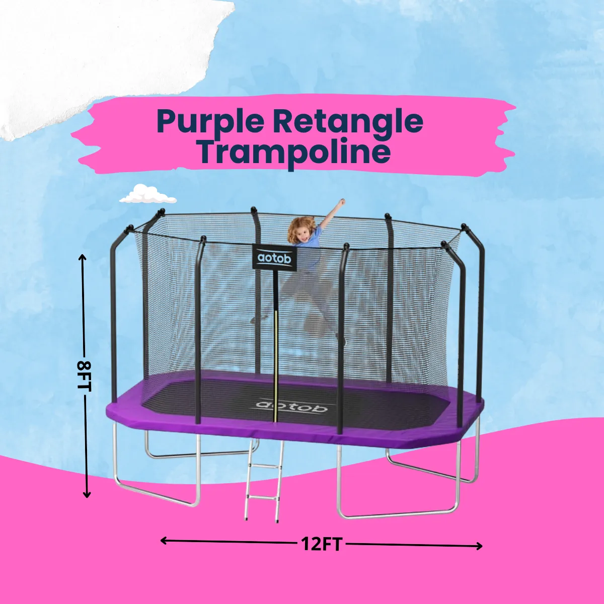 PURPLE RECTANGLE TRAMPOLINE - Full Day Rental