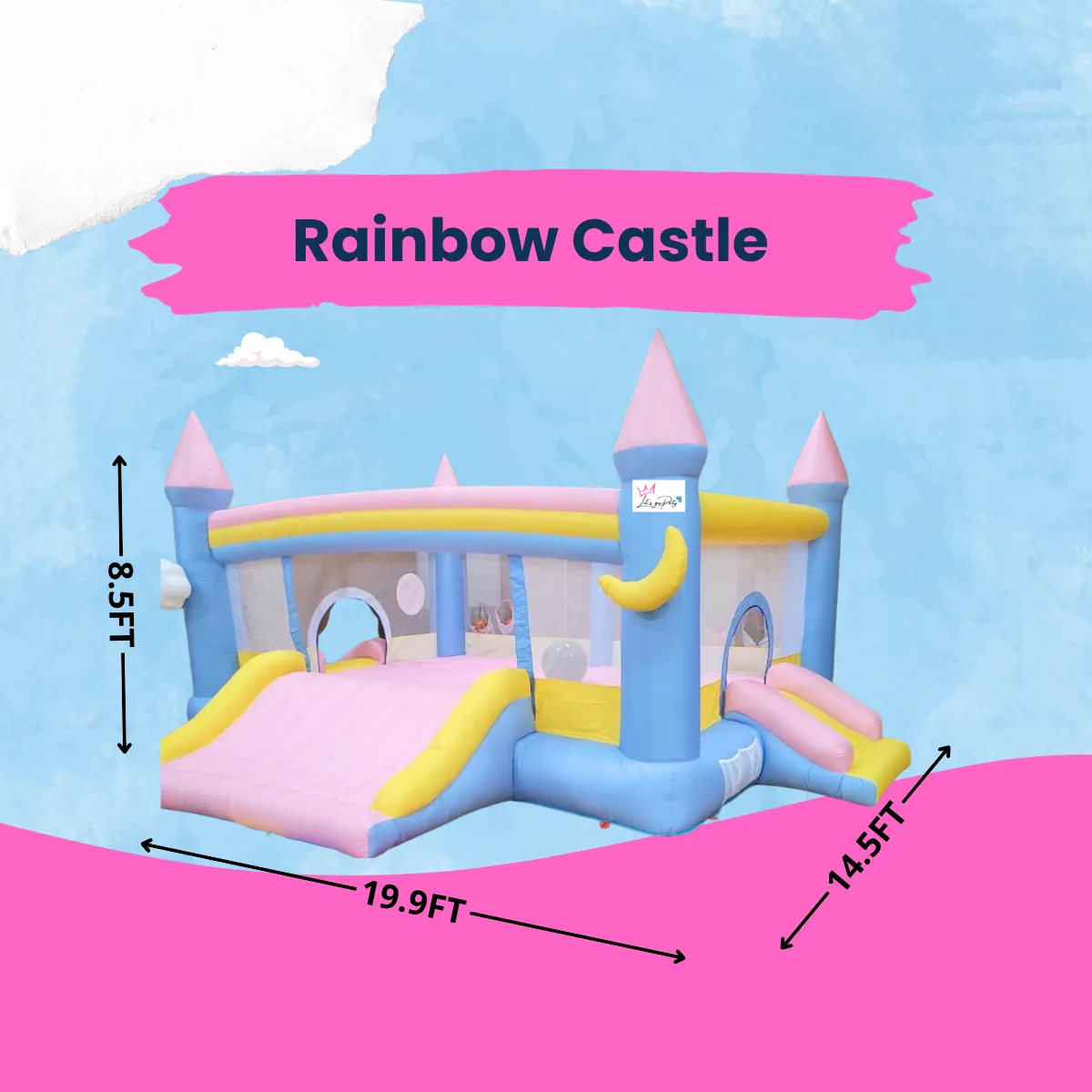 RAINBOW CASTLE - 24h Bounce House Rental
