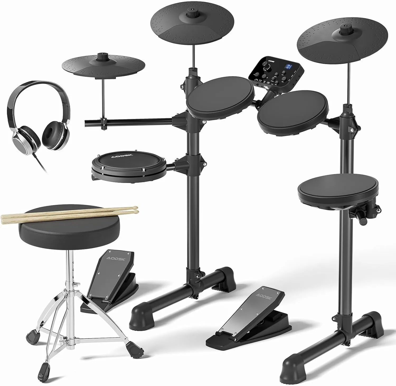 Electric Drum Set 4 Pads, 2 Pedals & Headphone