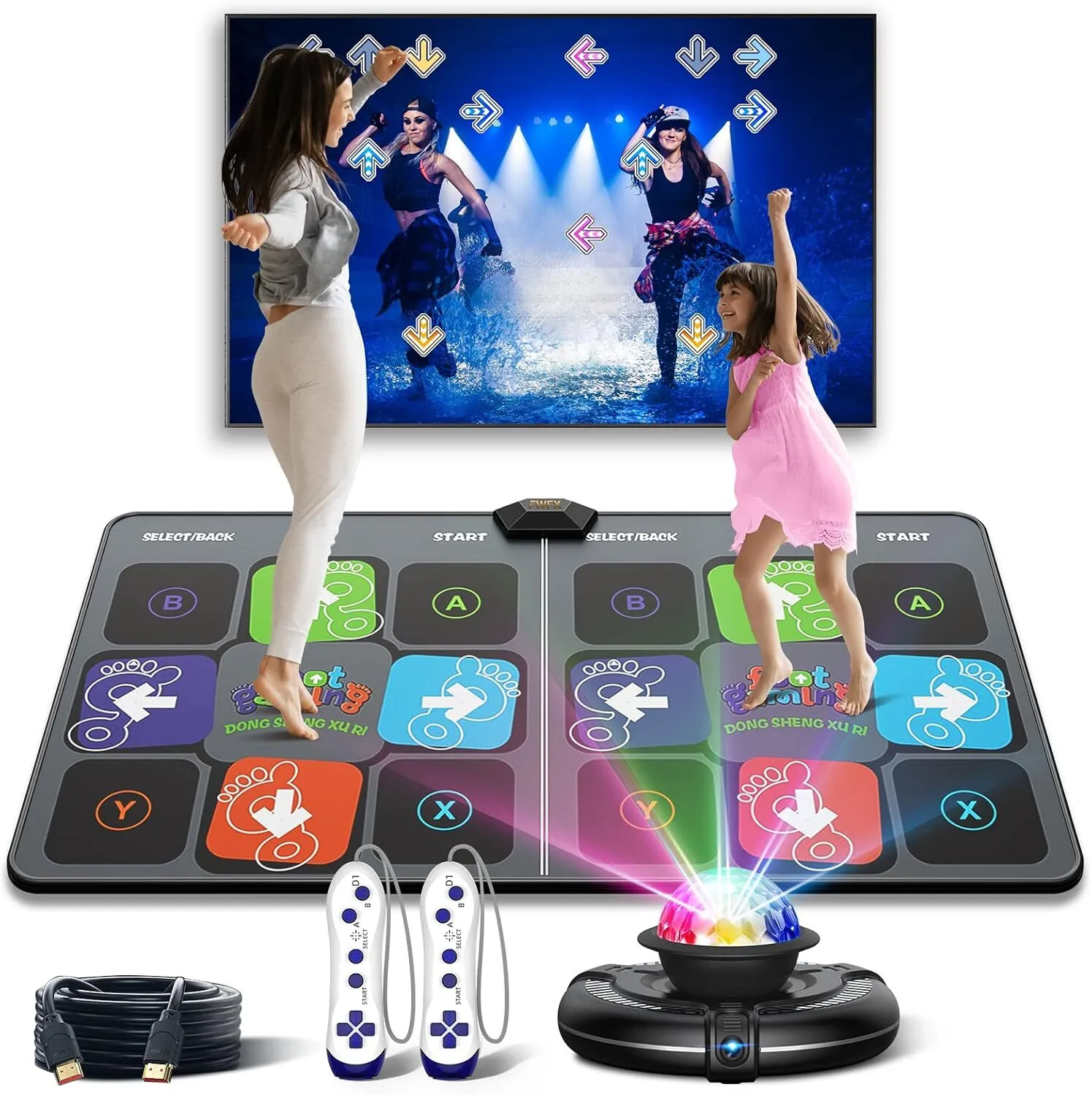 Wireless Dance Mat for TV Games, 2-Player