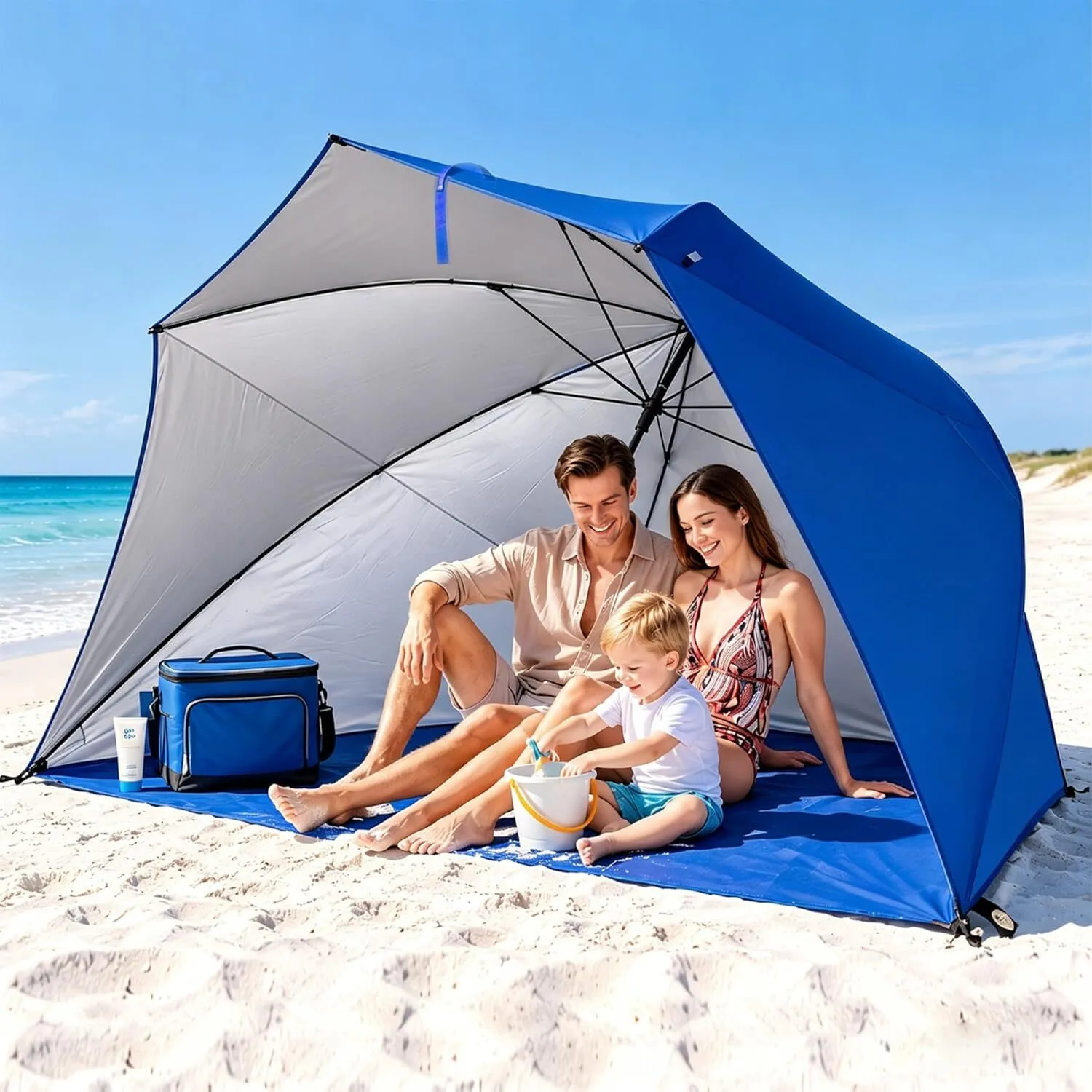 Canopy Style Beach Umbrella With Shelter