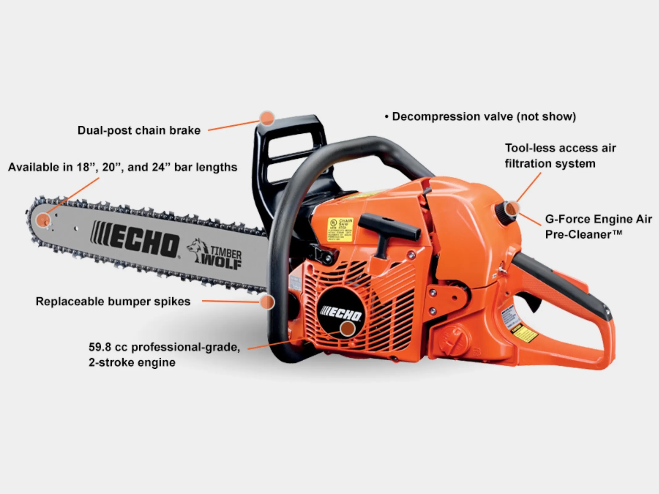 Gas Chainsaw 20"
