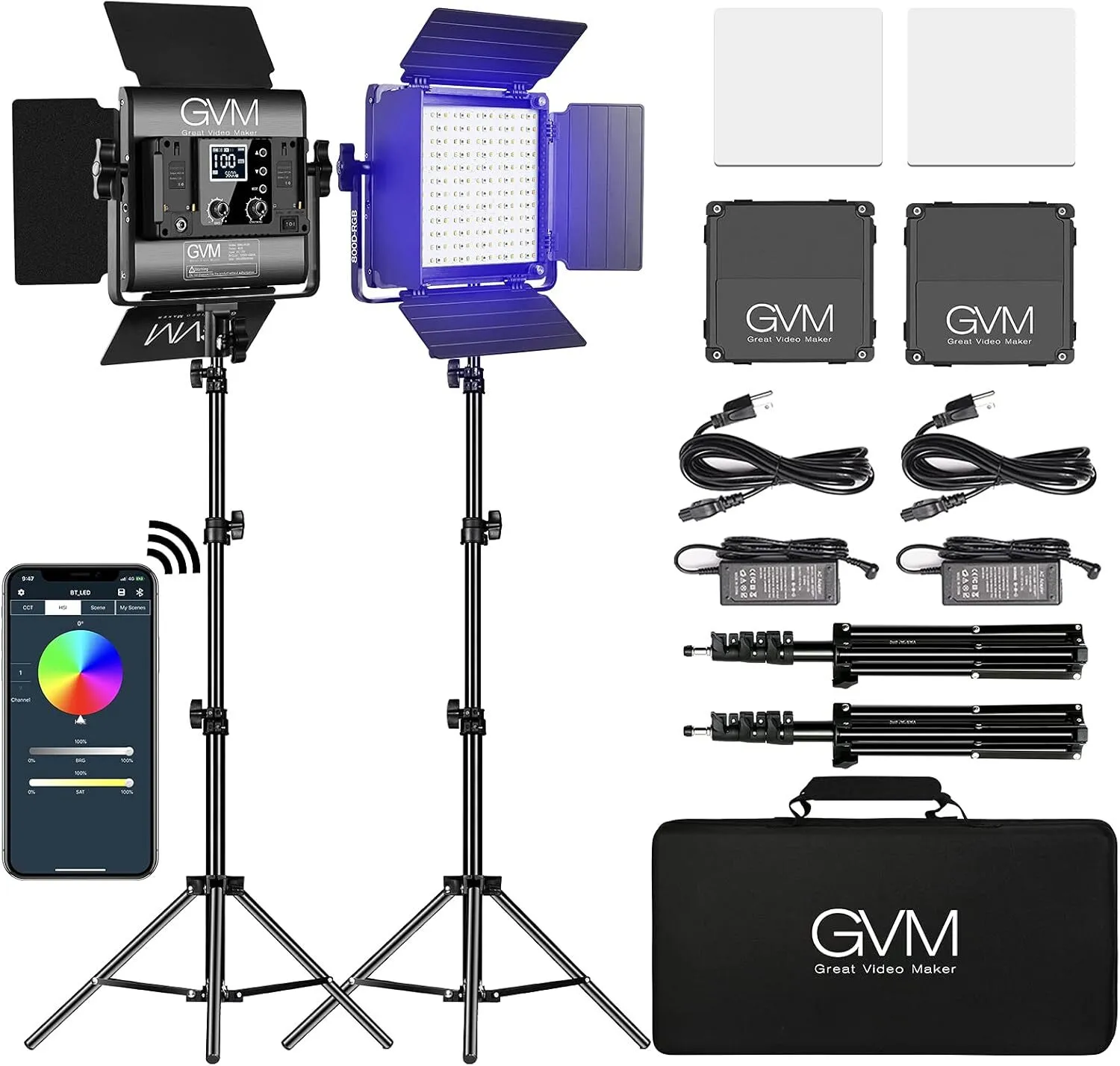 RGB LED Panel Video Light w/ APP Control