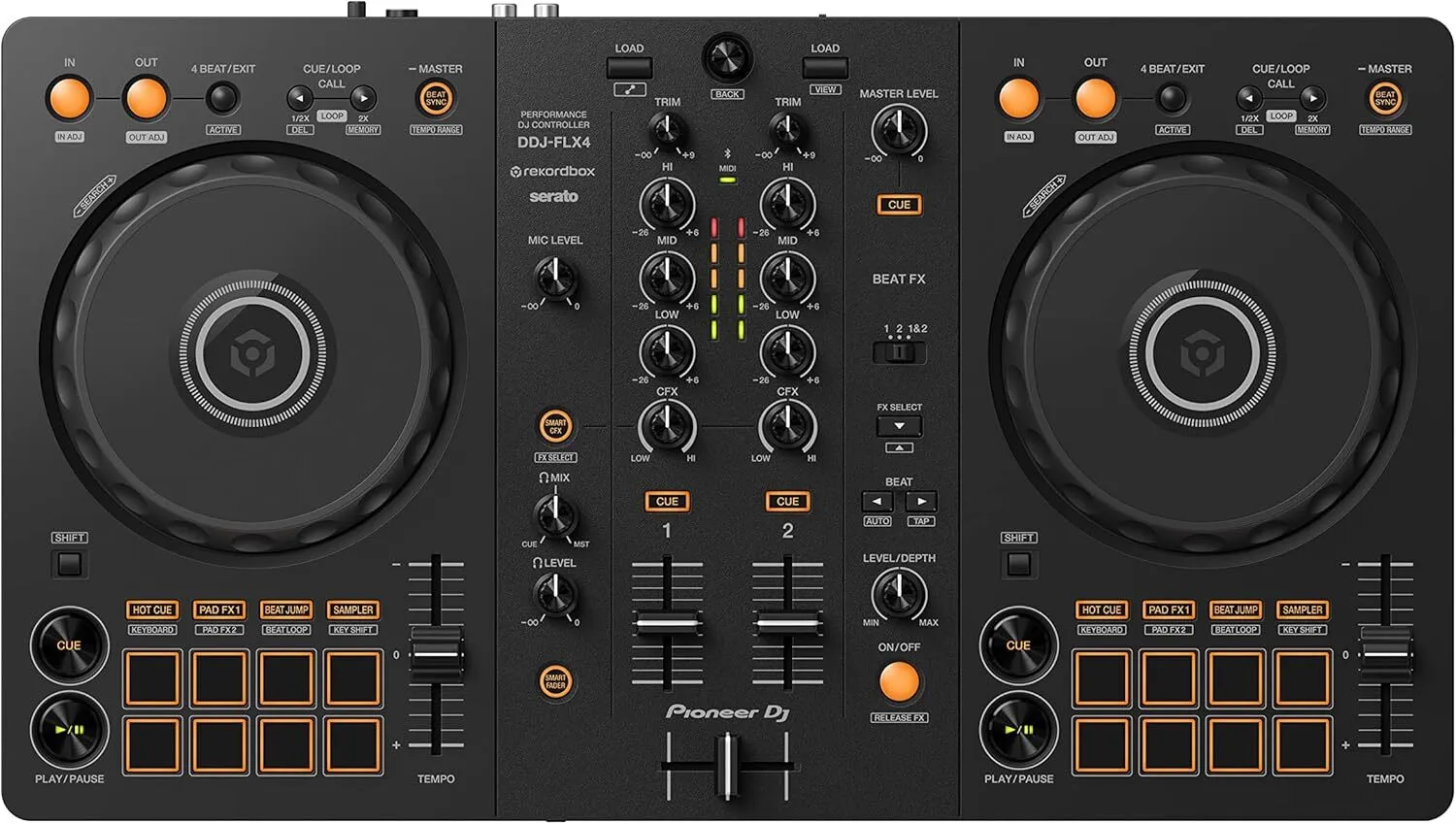 Pioneer DJ DDJ-FLX4 2-Deck Rekordbox/Serato DJ Controller Graphite