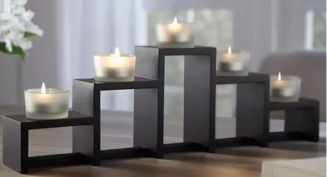 5 Tier Wooden Tealight Candleholder