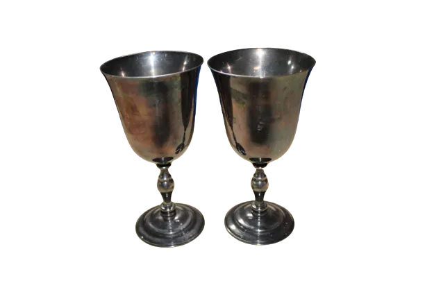 Tarnished silver goblet