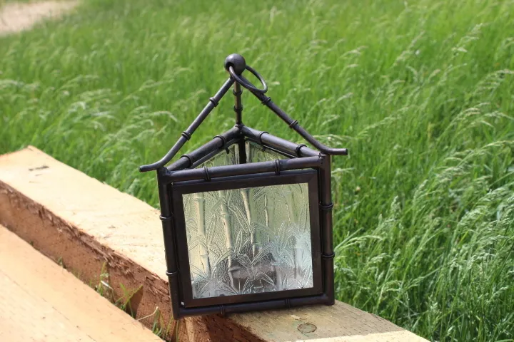 Tea Light Lantern - Bamboo pattern