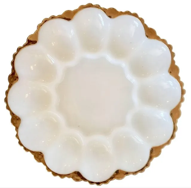 Milk Glass Devilled Egg Plate