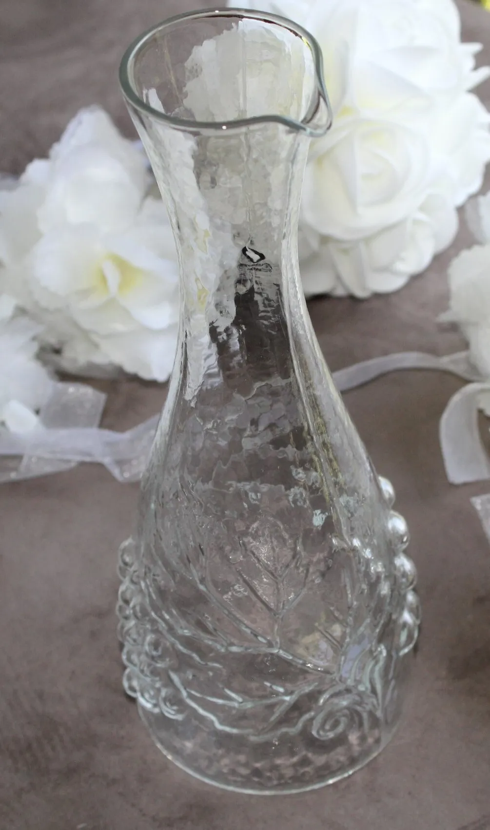 Swedish Glass Decanter - Grapes and Leaves design