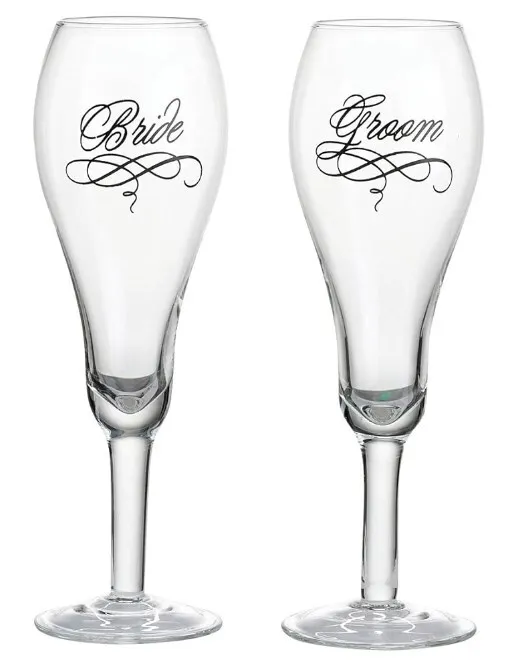 Bride and Groom Champagne Glasses