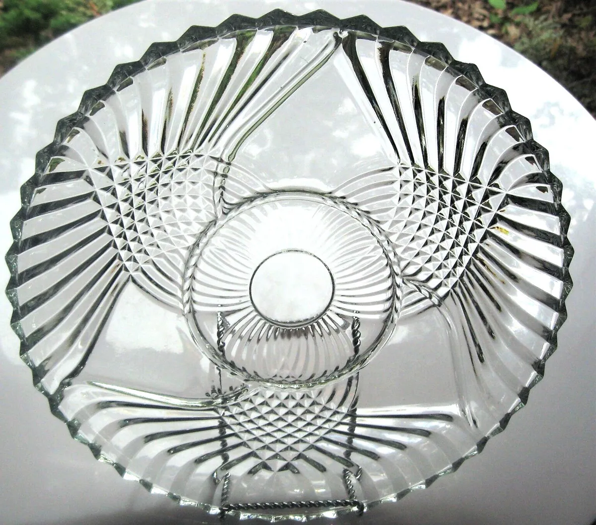 Vintage Indiana Clear Glass Platter - "Enchantment"