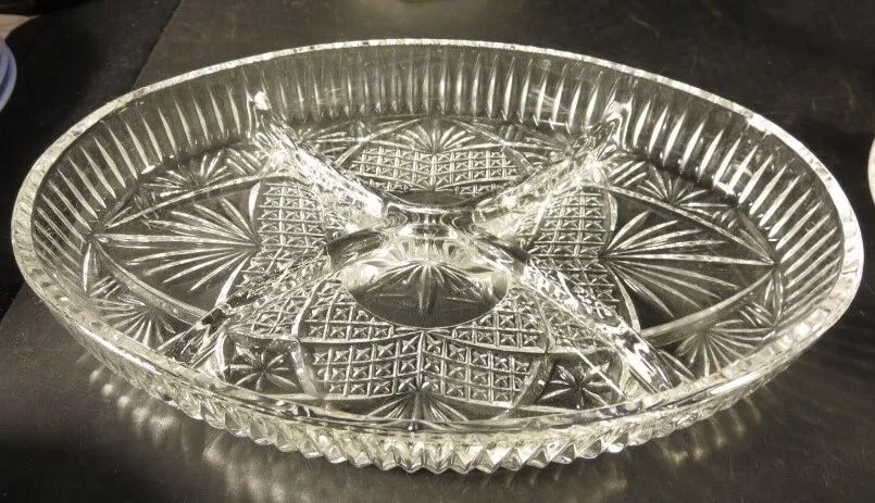 4 Section Divided Serving Platter - Vintage