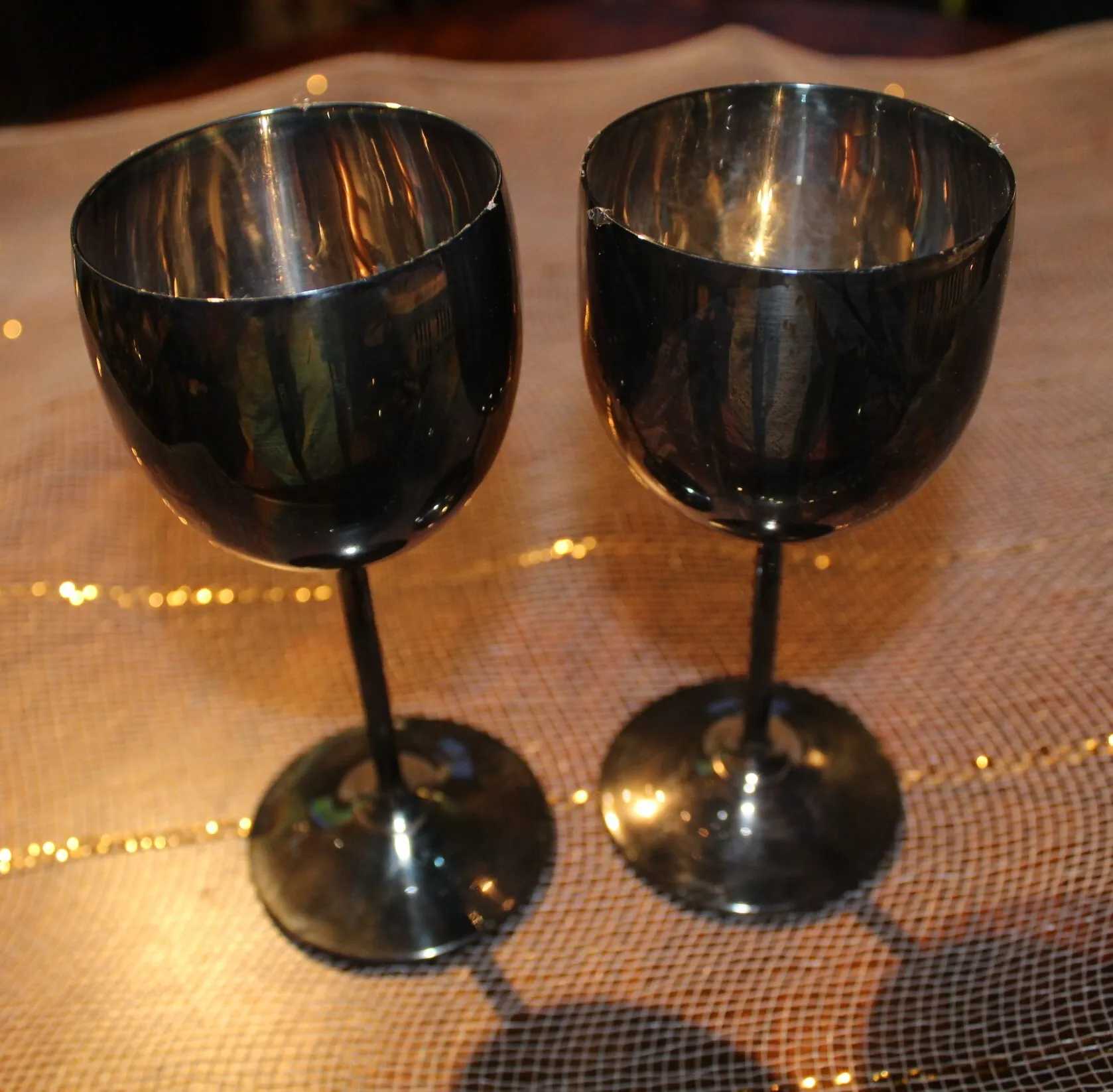 Tarnished Silver Goblets