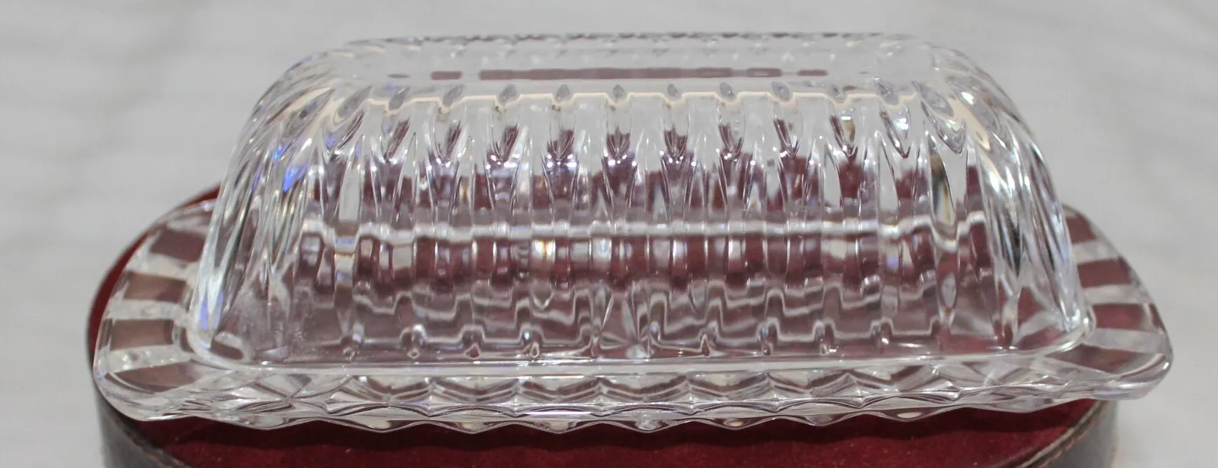 Vintage Crystal Butter Dish w/Lid