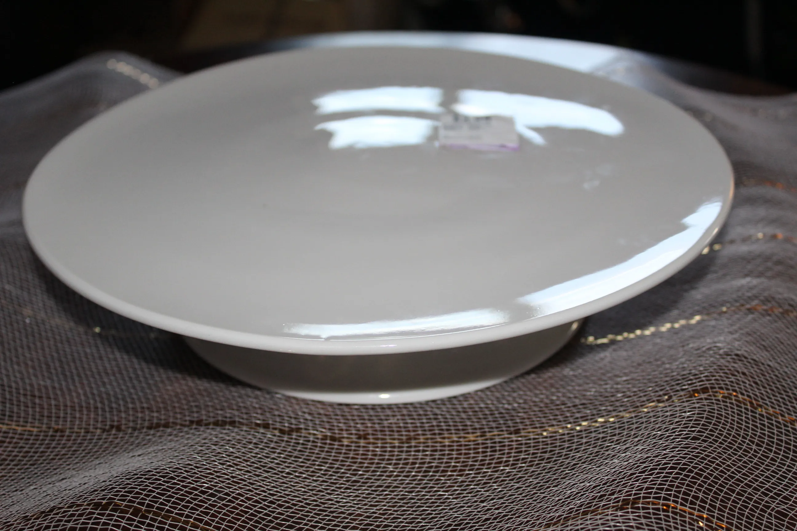 White pedestal cake plate