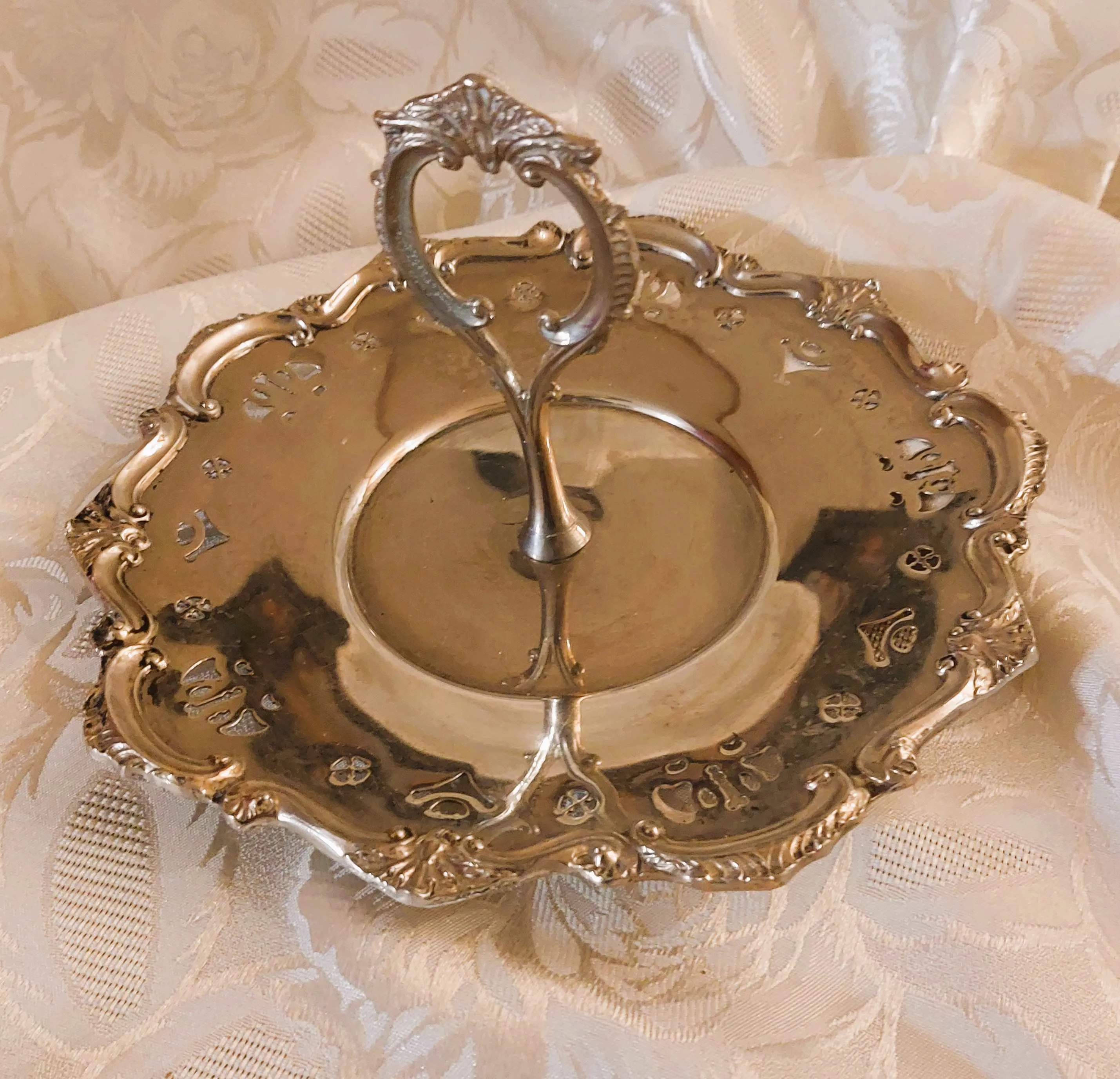 Small Silver Tray with Handle