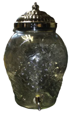 9.5L, 2.5Gal Glass Beverage Dispenser with Raised Grapes pattern