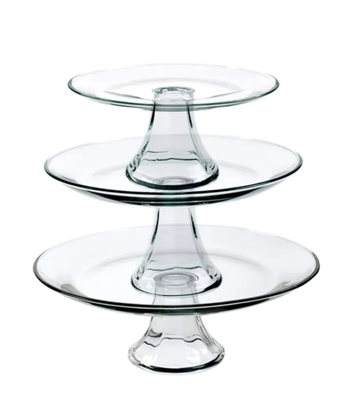 3 Tier Glass Platters - Anchor Hocking
