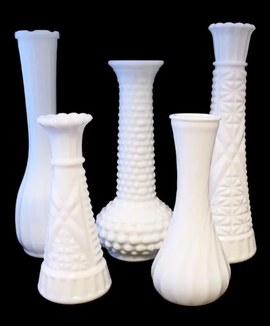 Milk Glass Bud Vases