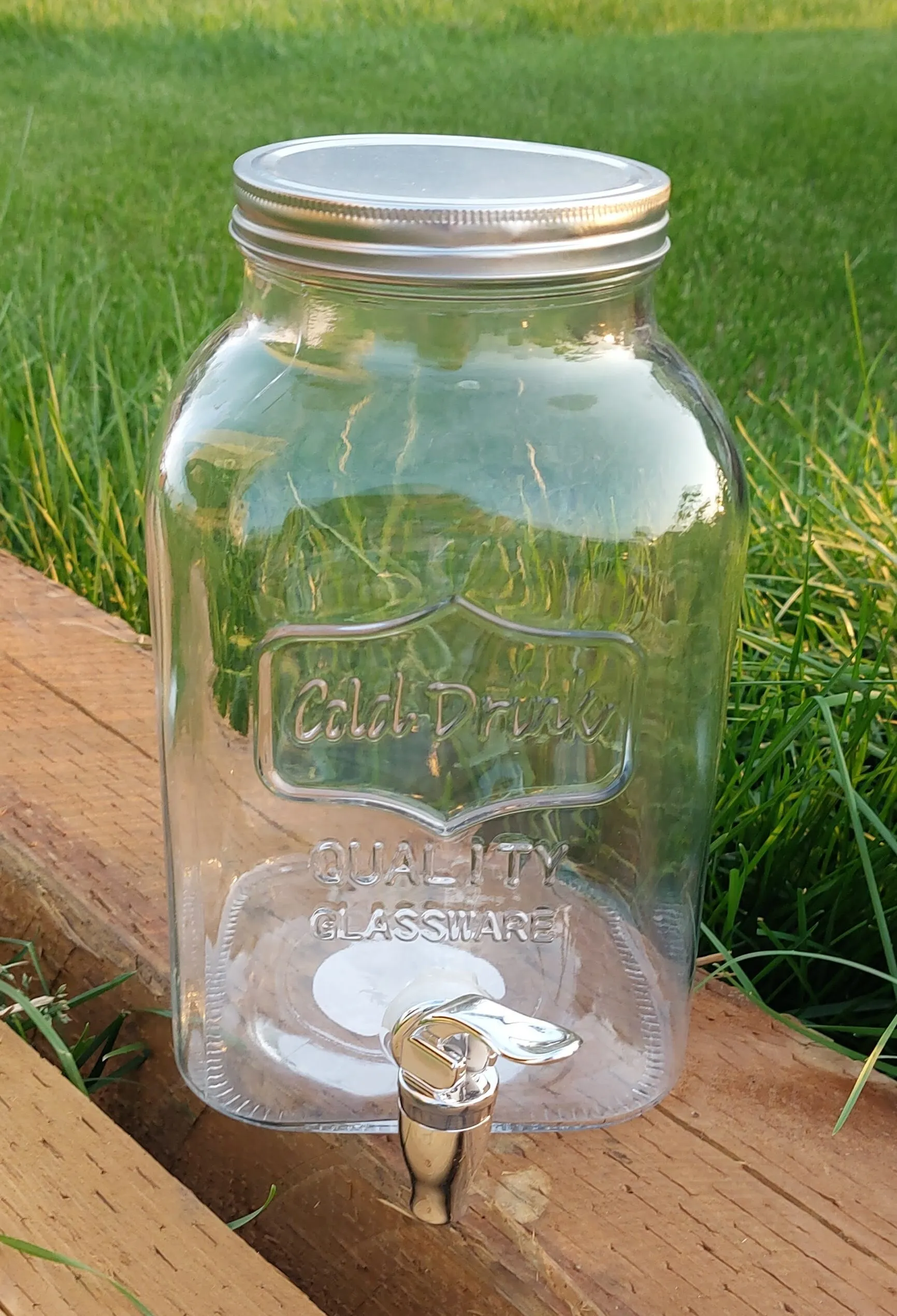 1 Gallon, 3.78L Mason Jar Beverage Dispenser