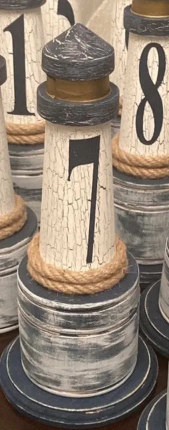 Lighthouse Table Numbers Set 1-6 and 7-12