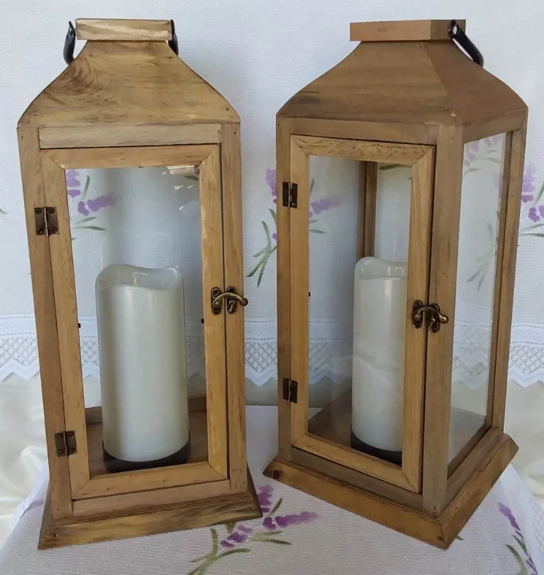Rustic Wood Lantern - Large
