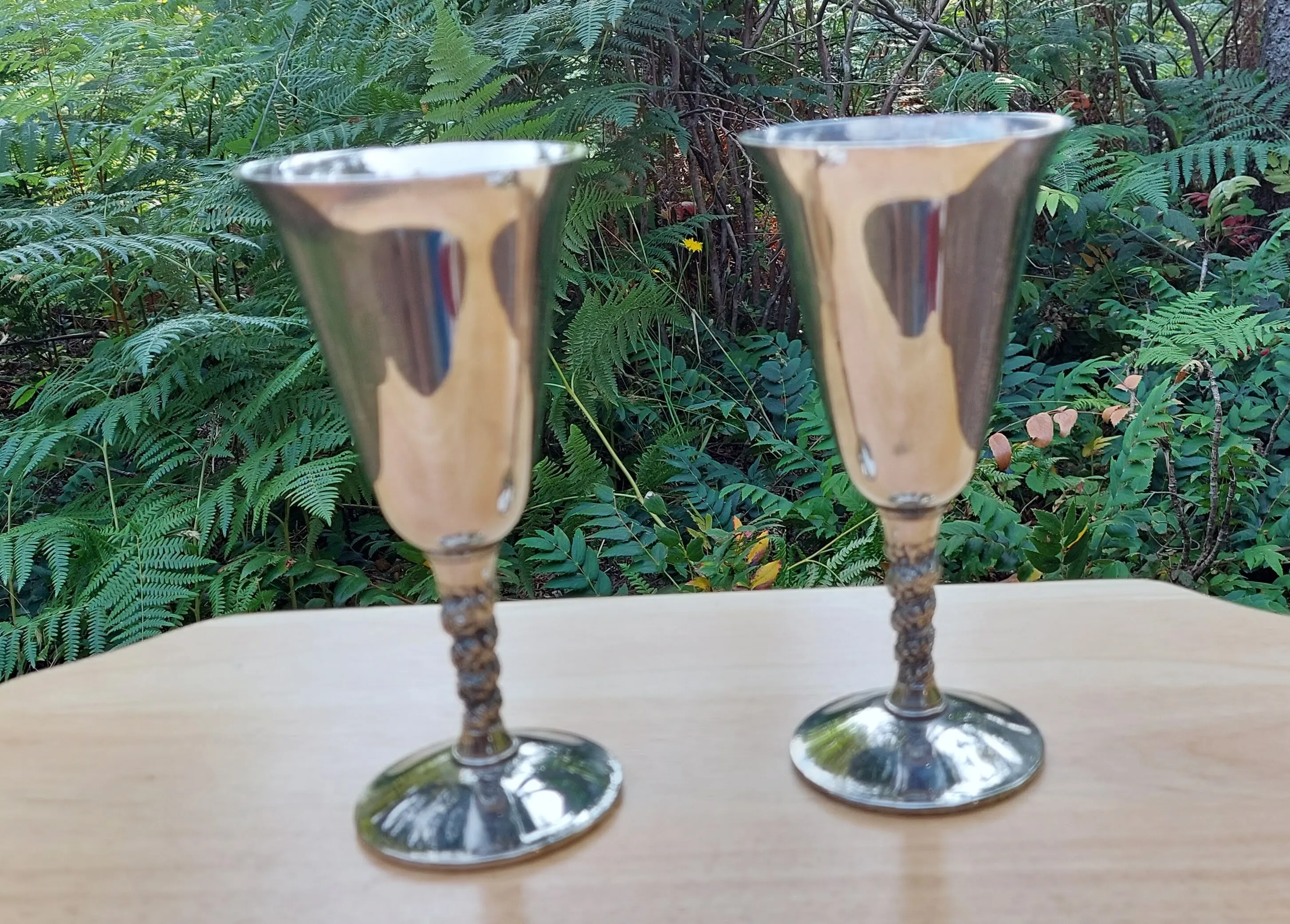 Silver Goblet w/ twisted stem - Vintage