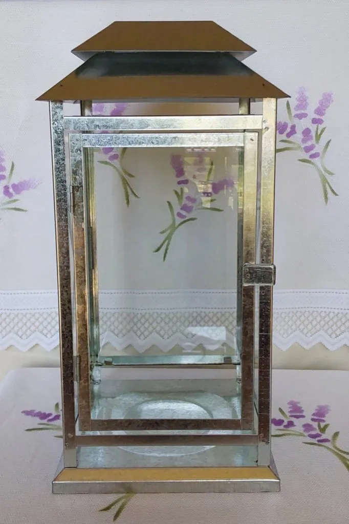 Large silver lantern (17")