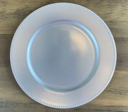 Charger Plate - Silver Beaded