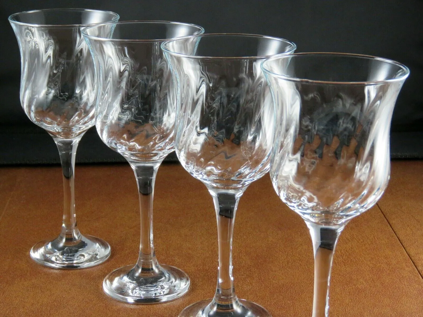 Crystal Wine Glass with Swirl Pattern
